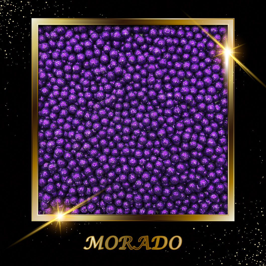 Perla Diamantada Morada Mediana