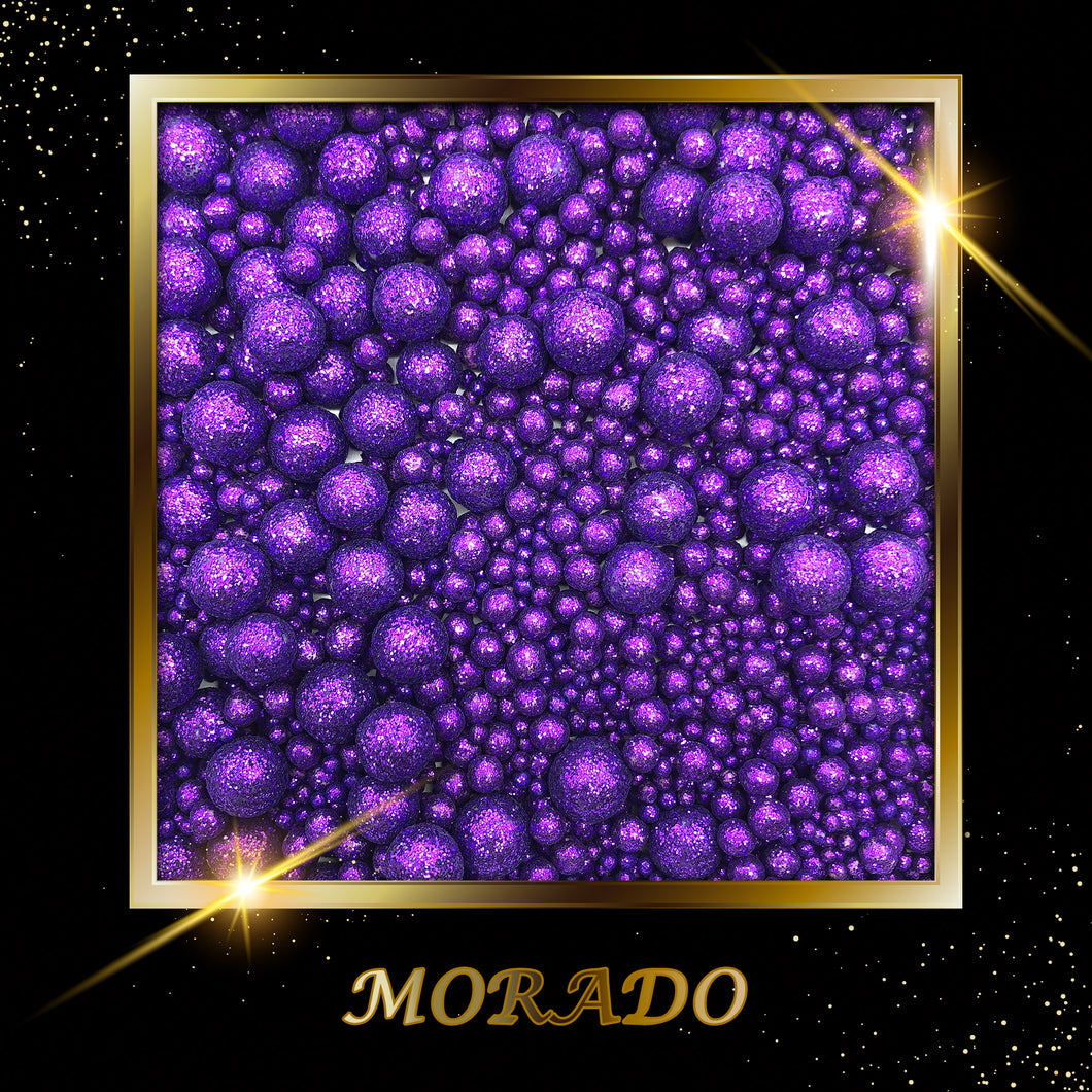 Perla Diamantada Morada Mixta