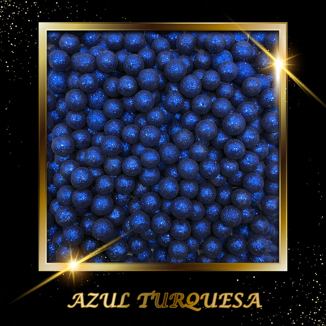 Perla Diamantada Azul Turqueza Grande