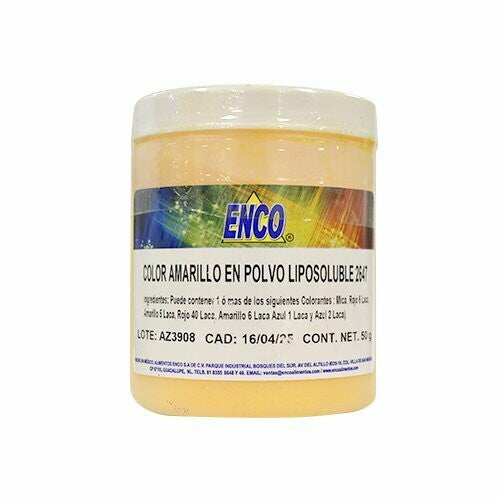 Color en Polvo Liposoluble Amarillo 50gr Enco