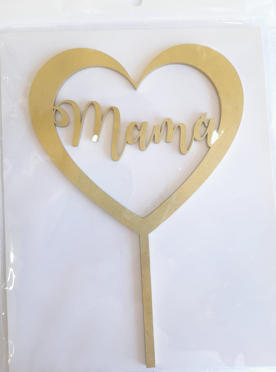 Cake Topper Dorado Mama Corazon