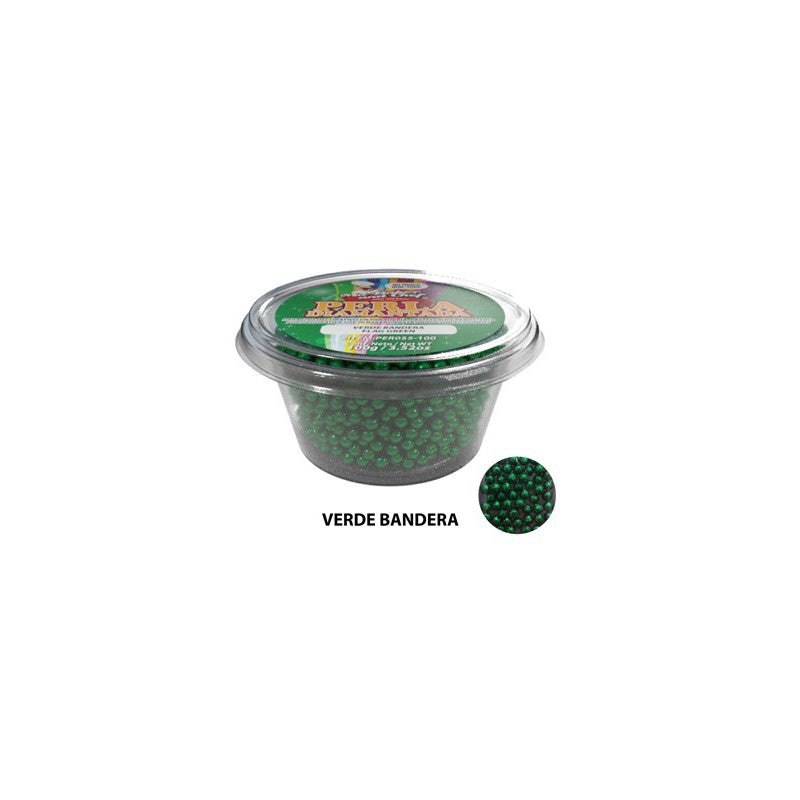 Perla Diamantada Verde Bandera Chica 100gr