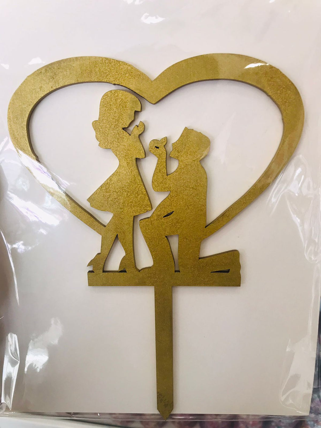 Cake Topper Dorado Pedida