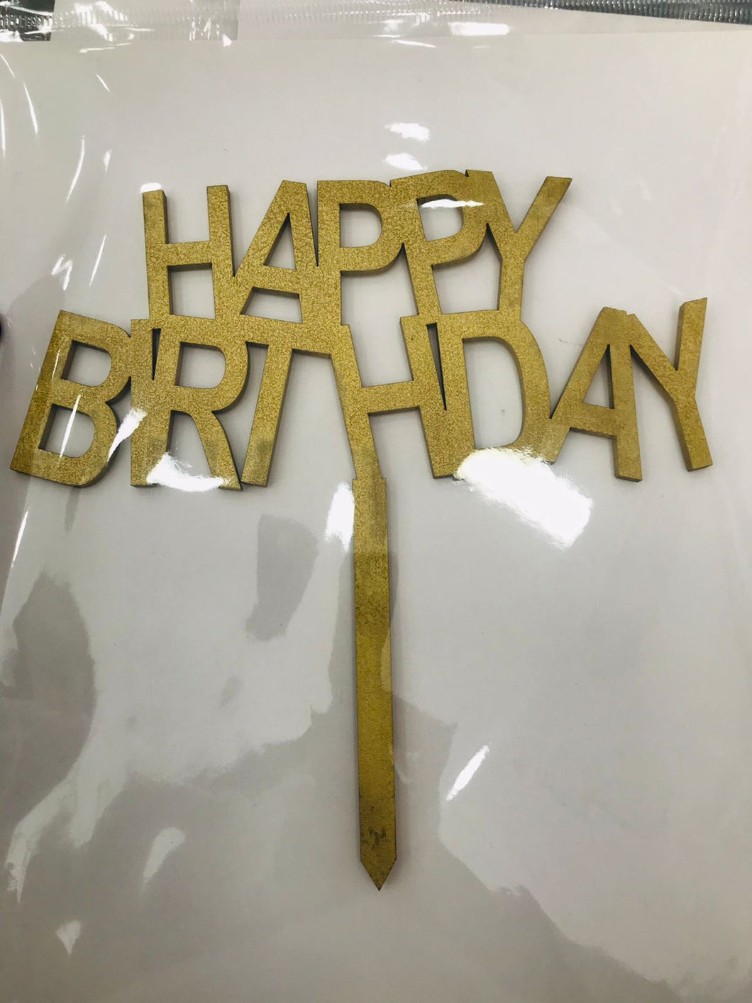 Cake Topper Dorado Happy Birthday 1