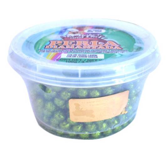 Perla Diamantada Verde Limon Chica 100gr