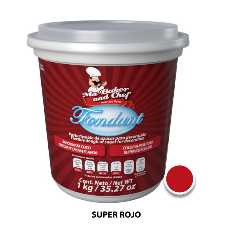 Fondant Super Rojo Sabor Nata Coco 1kg