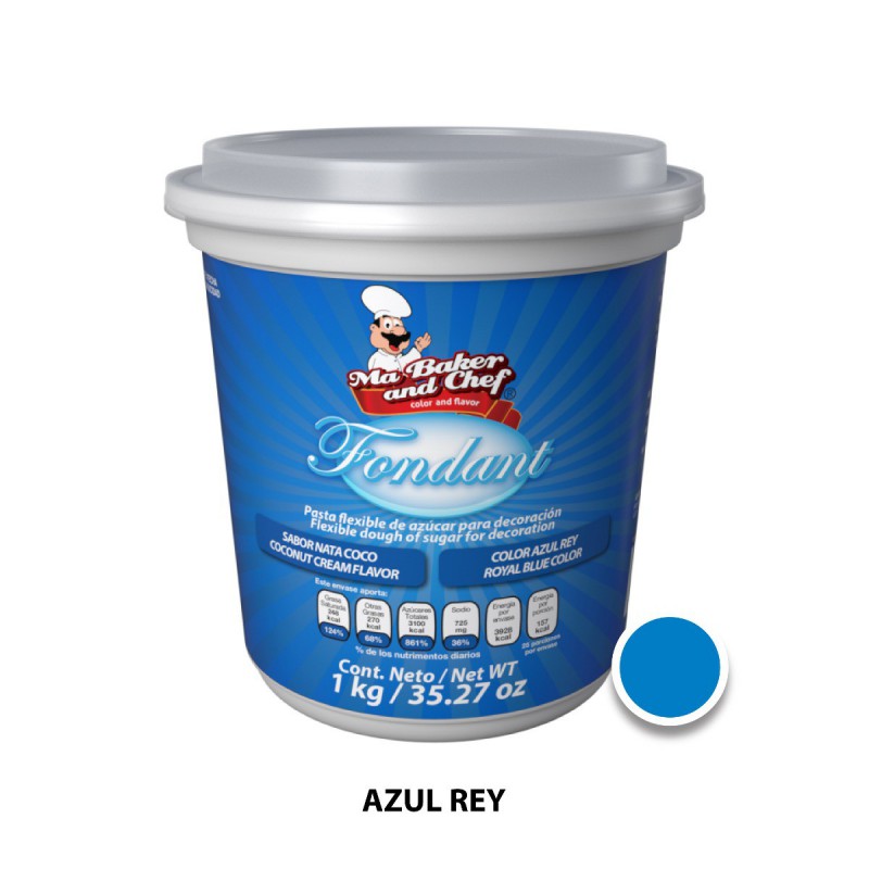 Fondant Azul Rey Sabor Nata Coco 1kg