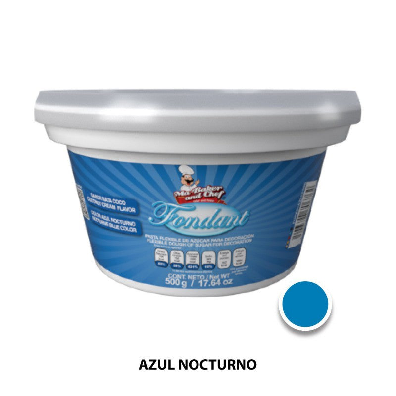 Fondant Azul Nocturno Sabor Nata Coco 500 gr