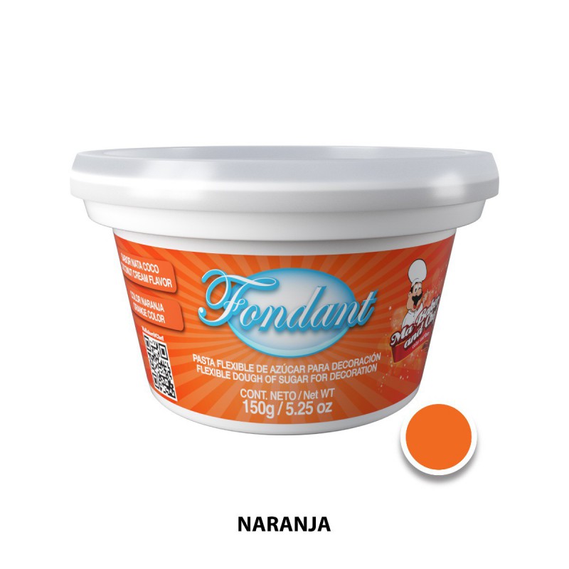 Fondant Naranja Sabor Nata Coco 150 gr