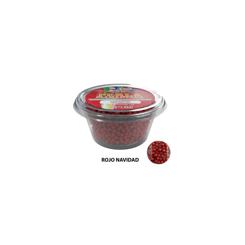 Perla Diamantada Rojo Navidad Mediana 100gr