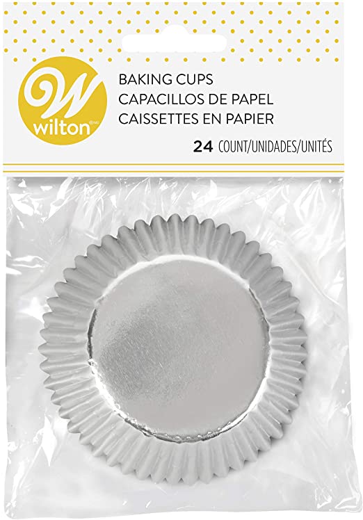 Capacillos Metalico Plateado 24 pz