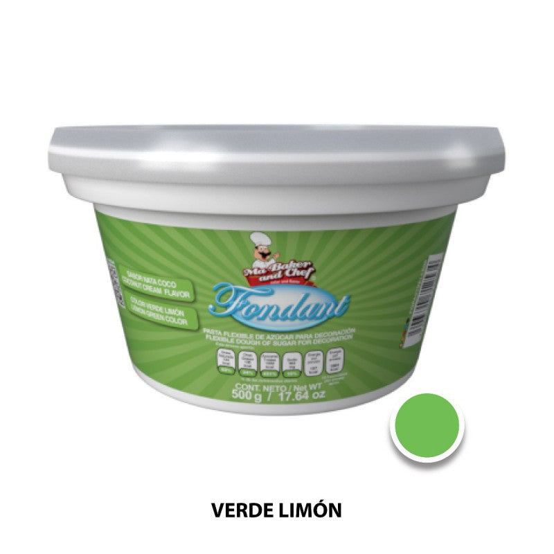 Fondant Verde Limon Sabor Nata Coco 150 gr