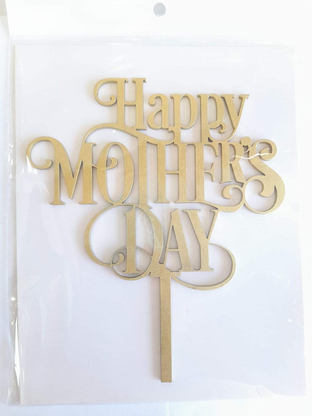 Cake Topper Dorado Happy Mothers Day