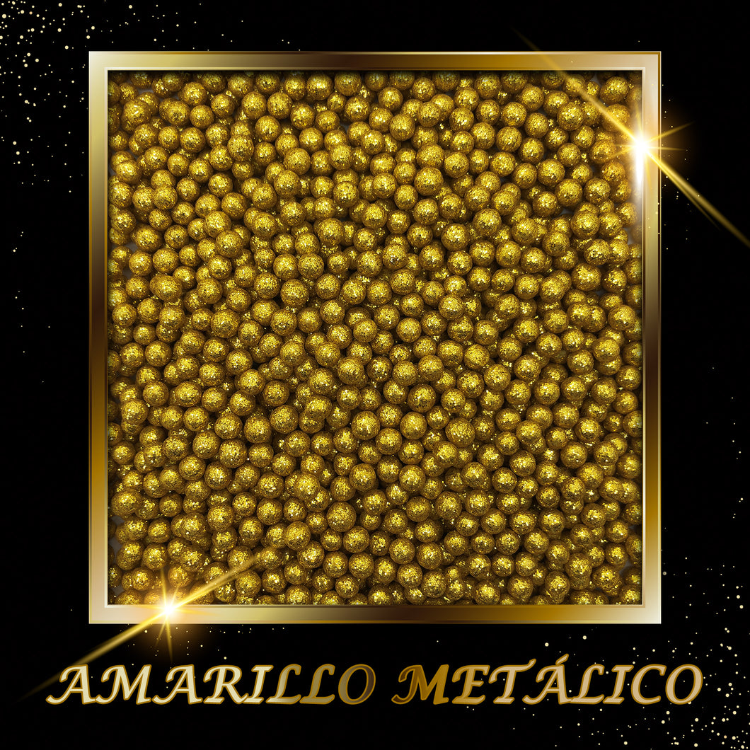 Perla Diamantada Amarillo Metalico Mediana