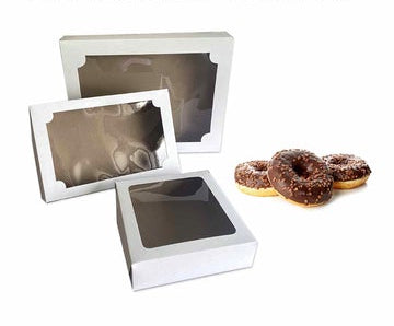 Caja Blanca con Ventana para Donas - Grande 36.5x27.8x5.5cm