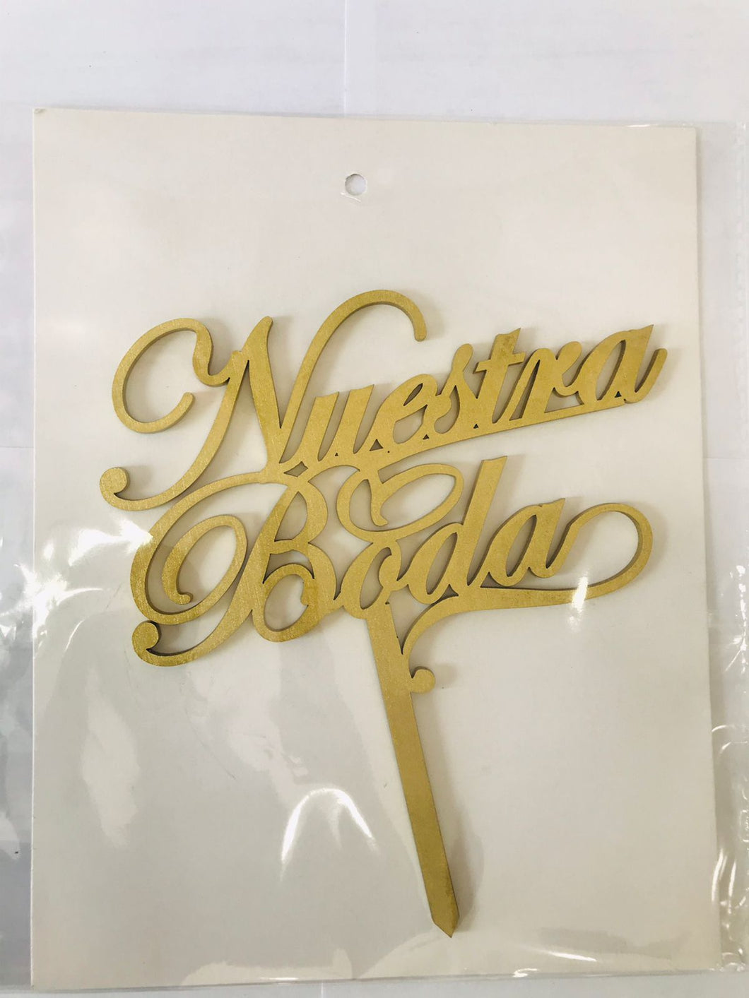 Cake Topper Dorado Nuestra Boda