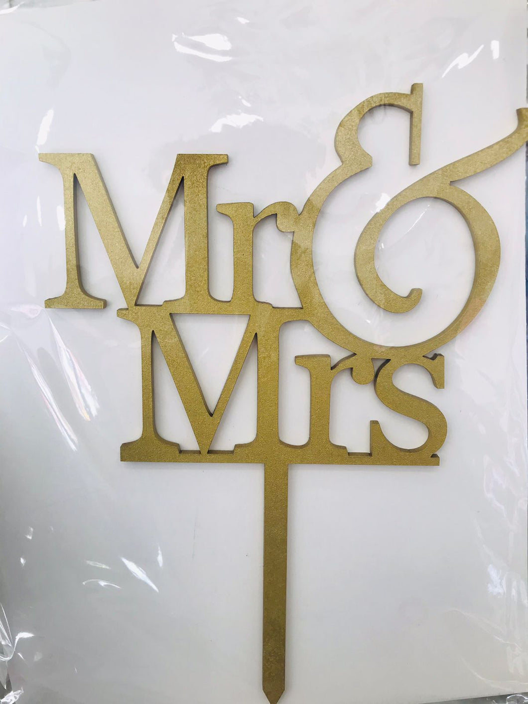 Cake Topper Dorado Mr & Mrs