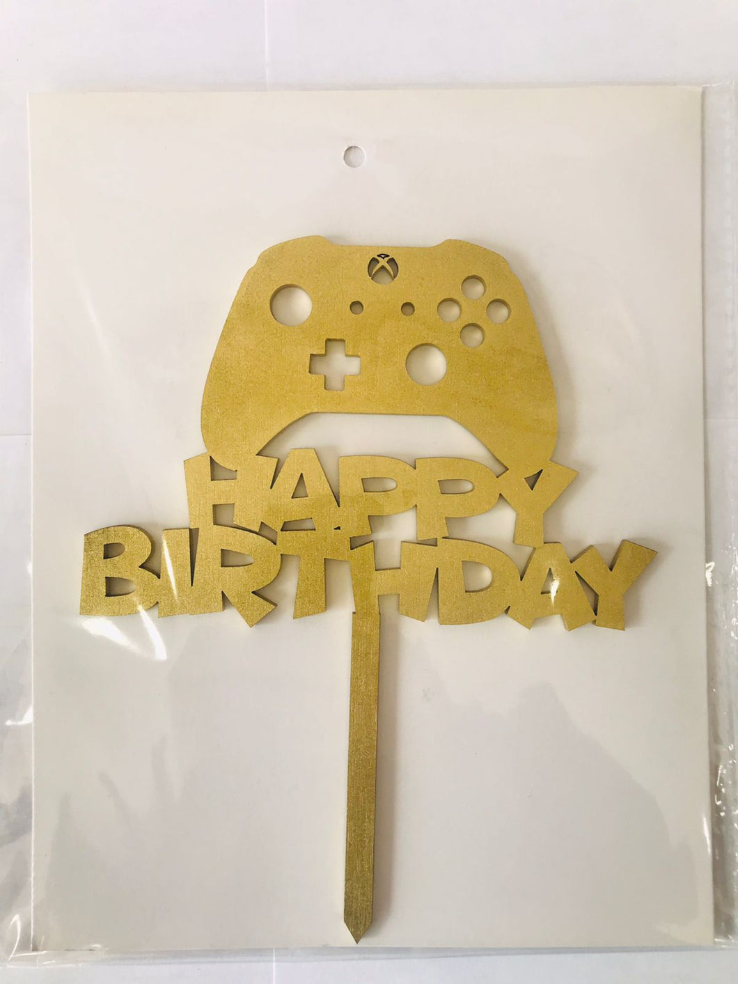 Cake Topper Dorado Happy Birthday Xbox