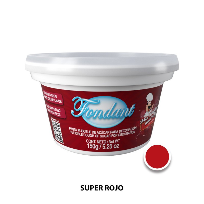 Fondant Super Rojo Sabor Nata Coco 150 gr