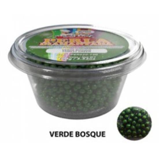 Perla Diamantada Verde Bosque Chica 100gr