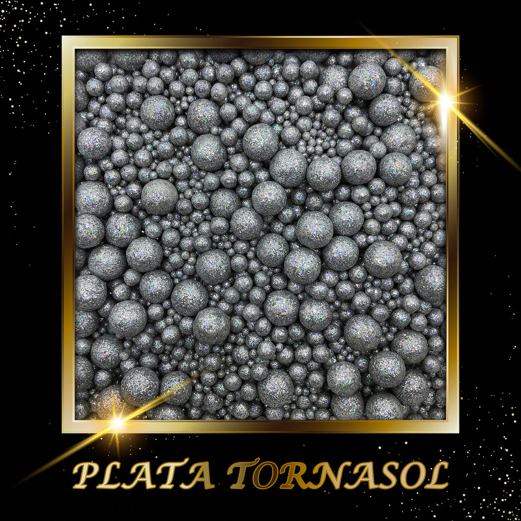 Perla Diamantada Plata Tornasol Mixta