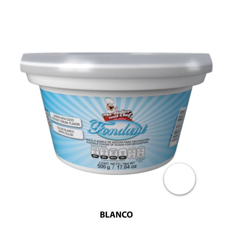 Fondant Blanco Sabor Nata Coco 500 gr