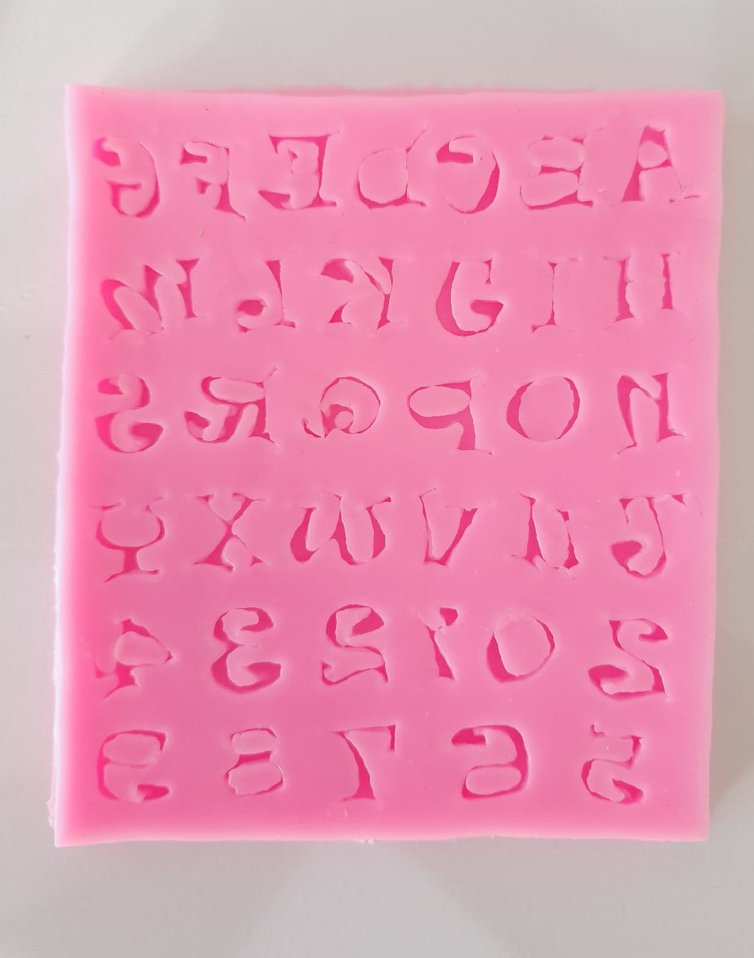 Molde Silicon Fondant Letras Chicas 1 cm