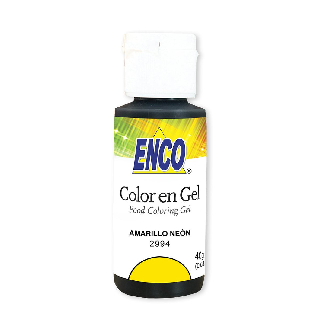 Colorante En Gel Amarillo Neon 40 Grs Enco