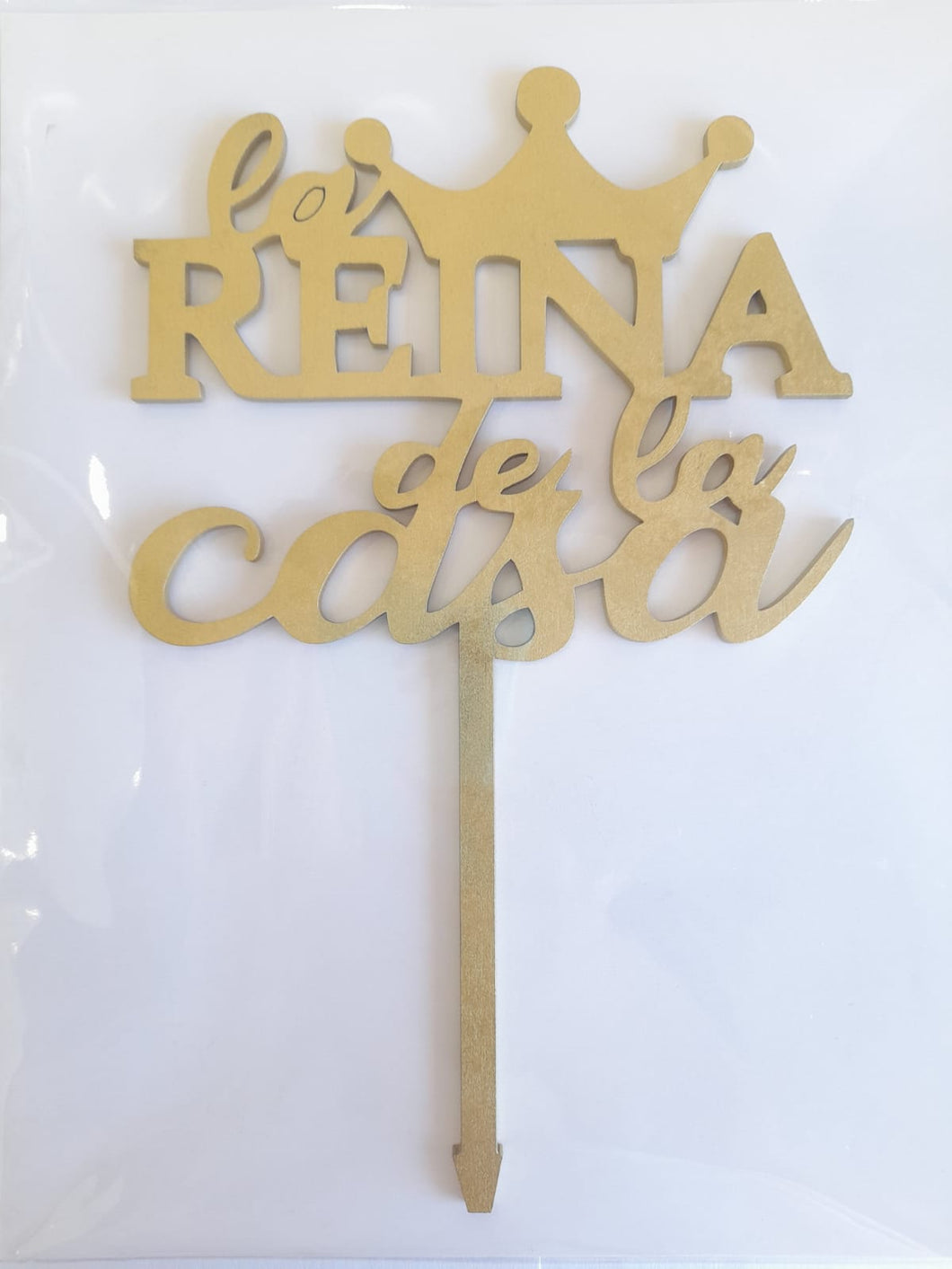 Cake Topper Dorado La Reyna de La Casa