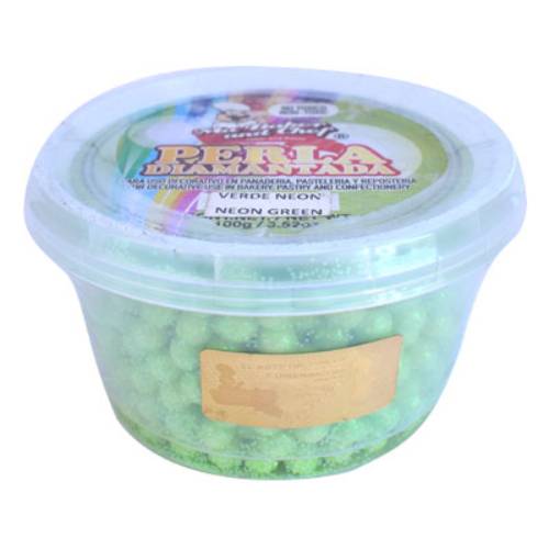 Perla Diamantada Grande Verde Neon 100gr