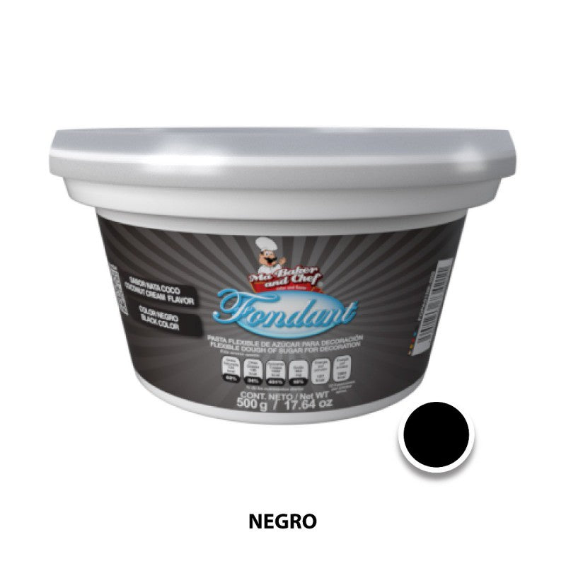 Fondant Negro Sabor Nata Coco 500 gr