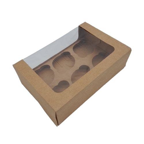 CAJA KARFT PARA 6 CUP CAKES VENTANA VINTAGE