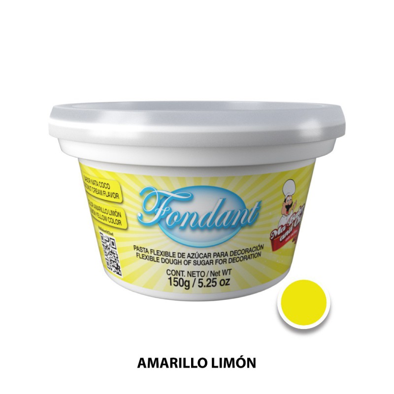 Fondant Amarillo Limon Sabor Nata Coco 150 gr