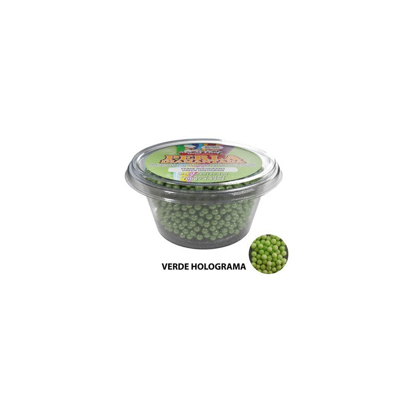 Perla Diamantada Verde Holograma Chica 100gr