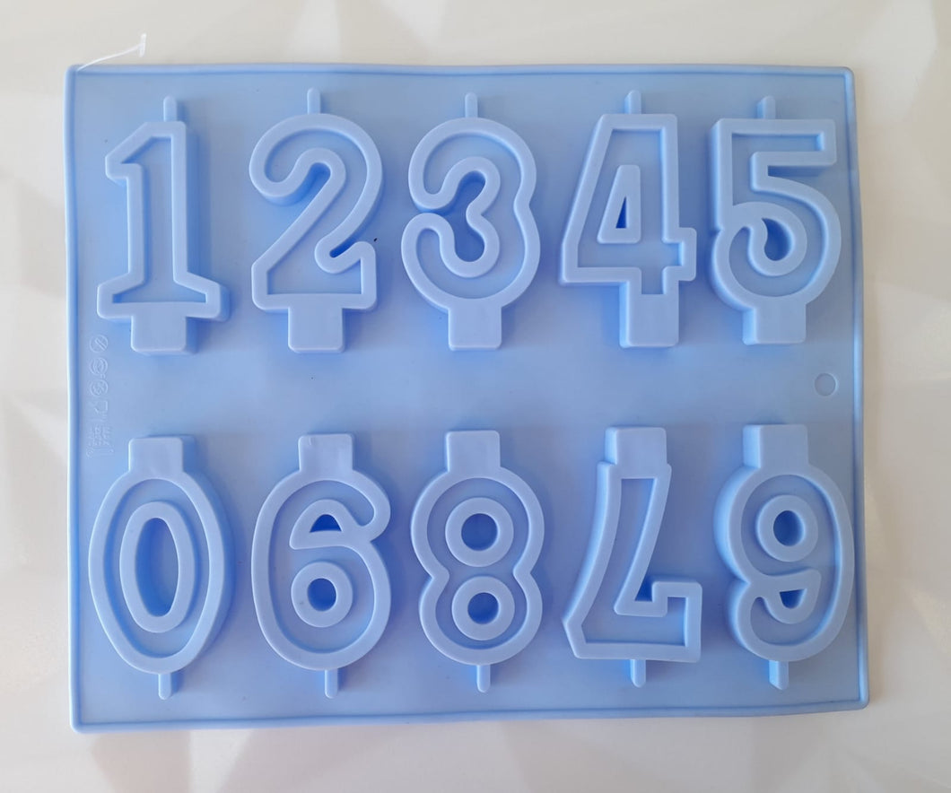 Molde Silicon Numeros 7 cm 10 Cavidades