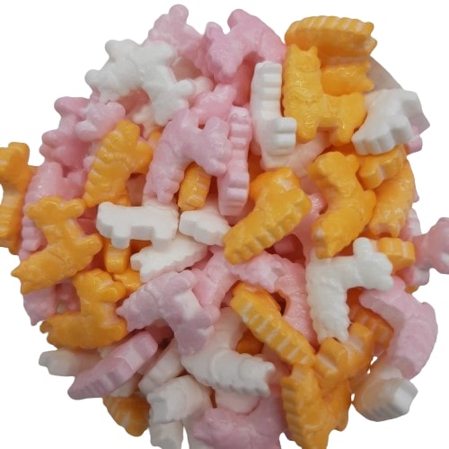 Deco Azucar Llamas Blanco Rosa Naranja 50gr