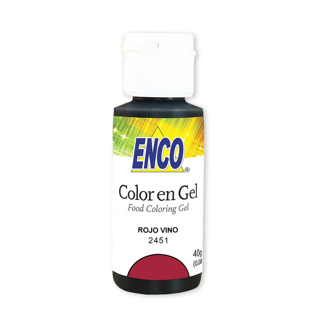 Colorante En Gel Rojo Vino 40 Grs Enco