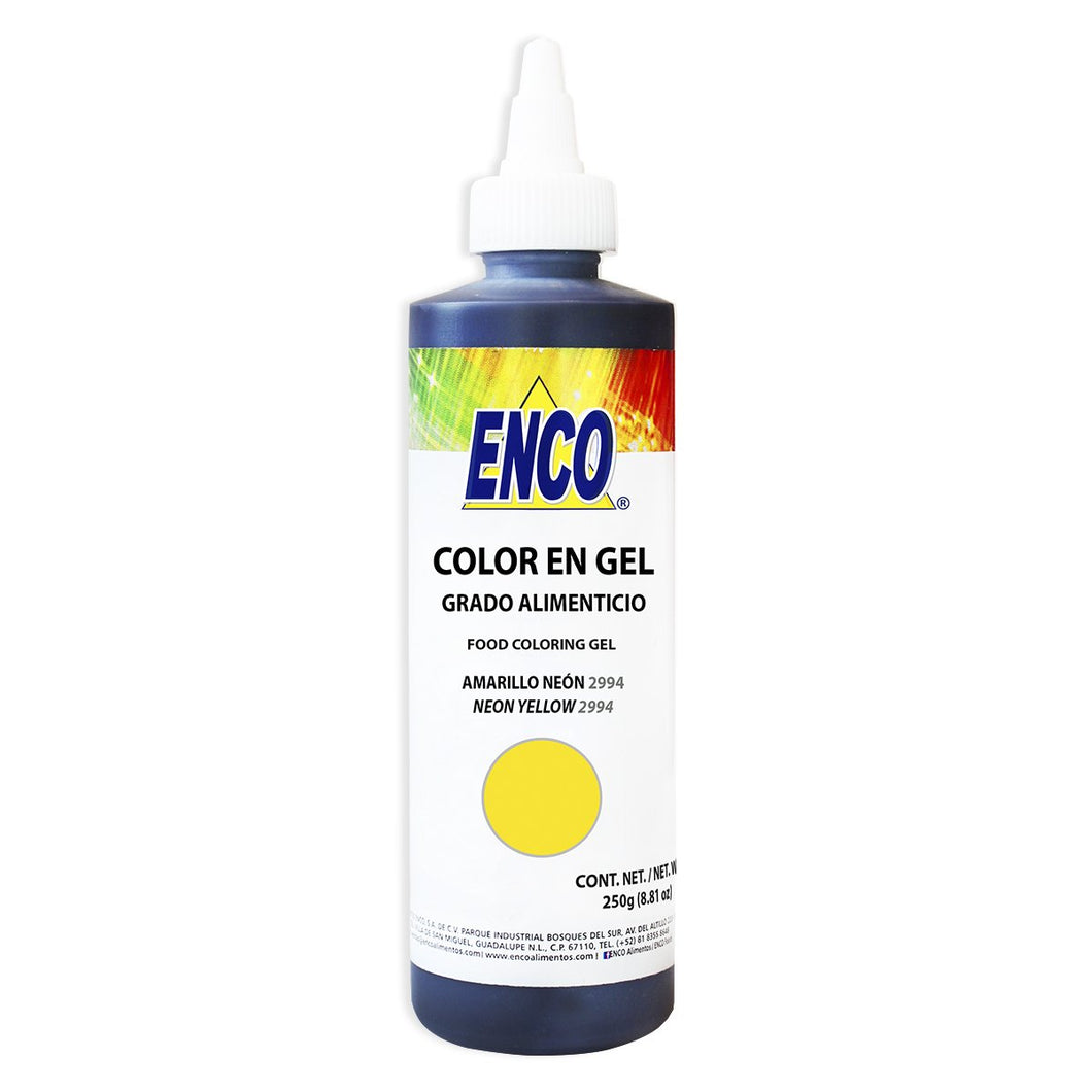 Colorante en Gel Amarillo Neon 250gr Enco